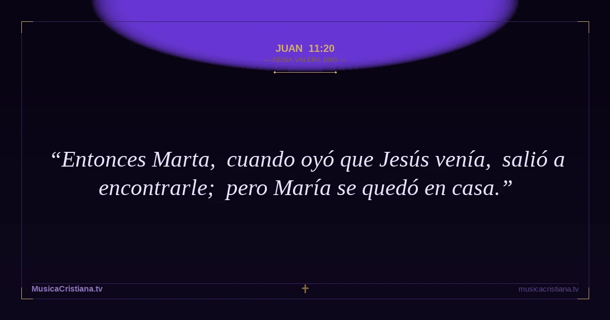 Juan 11:20 — Biblia Reina Valera 1960 — MusicaCristiana.tv