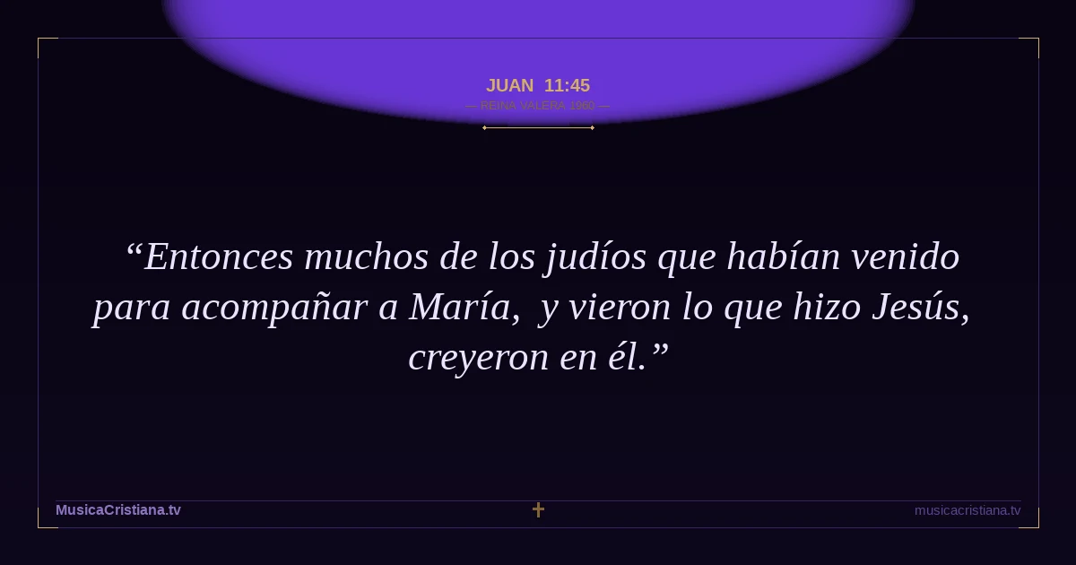 Juan 11:45 — Biblia Reina Valera 1960 — MusicaCristiana.tv