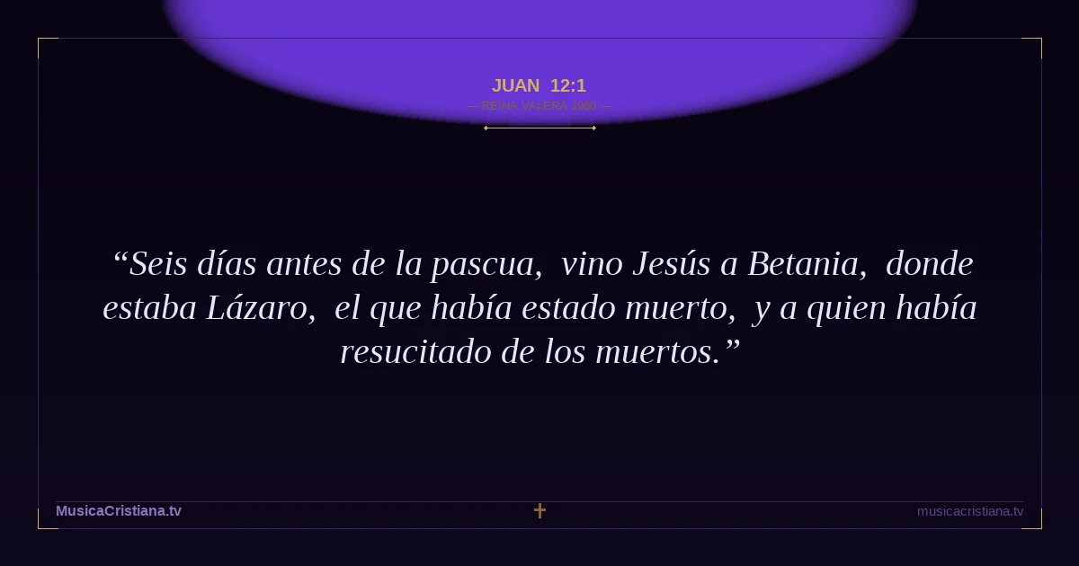 Juan 12:1 — Biblia Reina Valera 1960 — MusicaCristiana.tv
