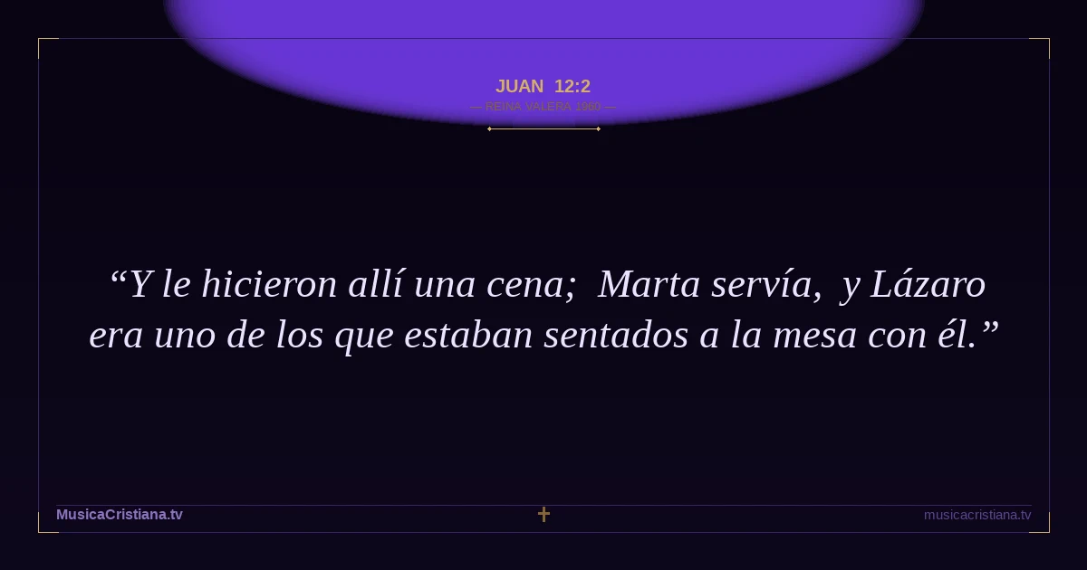 Juan 12:2 — Biblia Reina Valera 1960 — MusicaCristiana.tv