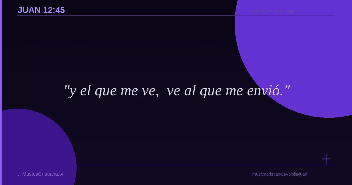 Juan 12:45 — Biblia Reina Valera 1960 — MusicaCristiana.tv