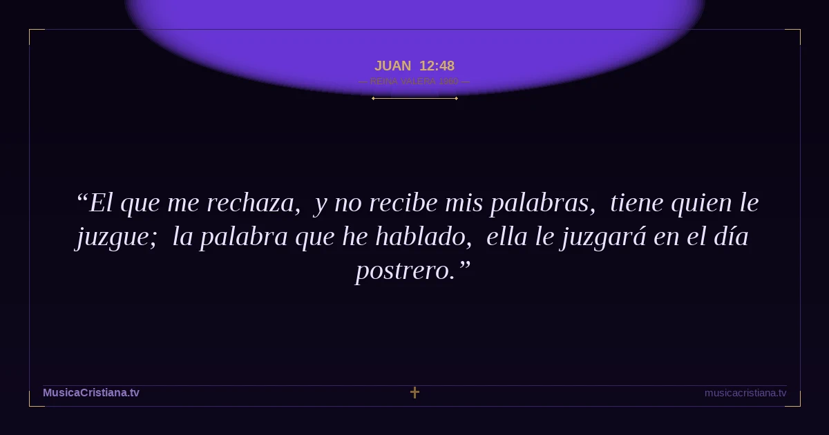 Juan 12:48 — Biblia Reina Valera 1960 — MusicaCristiana.tv