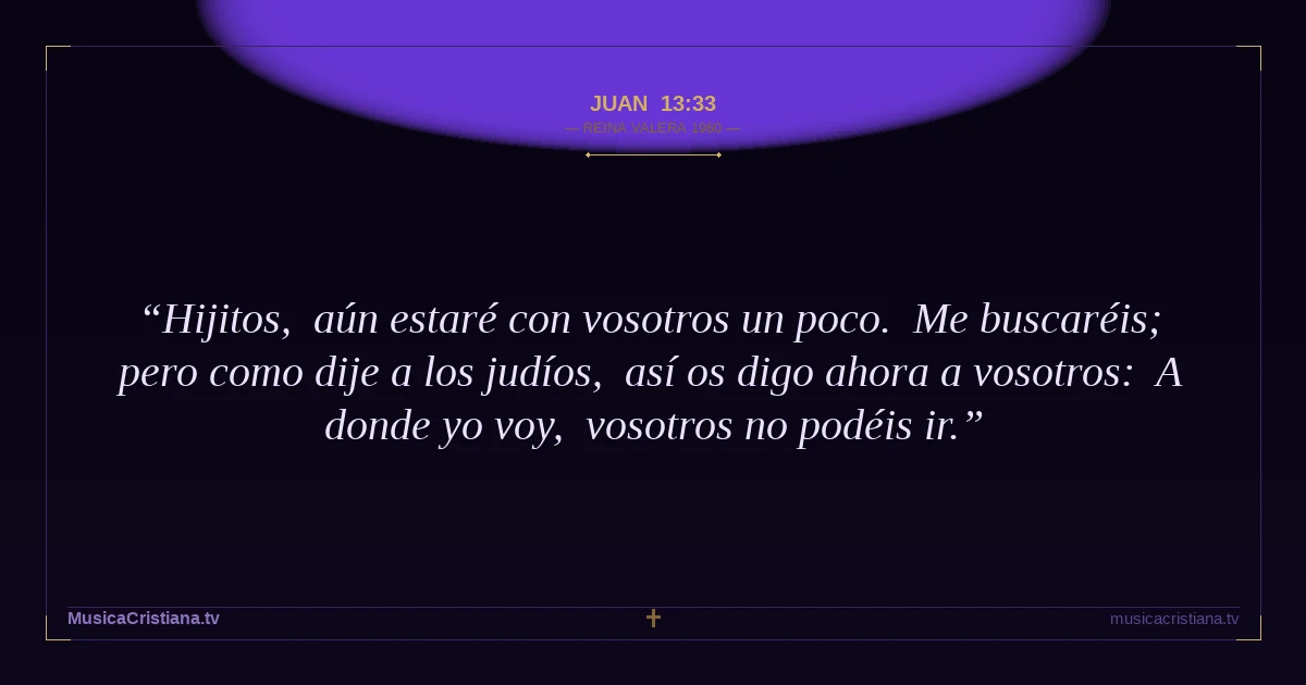 Juan 13:33 — Biblia Reina Valera 1960 — MusicaCristiana.tv