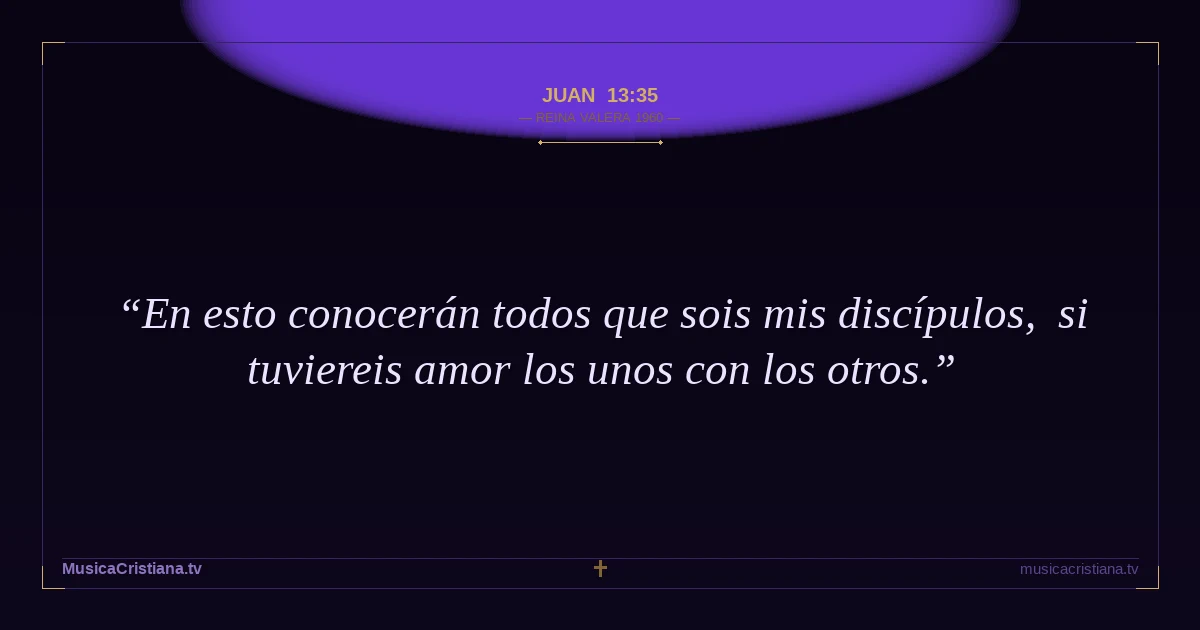 Juan 13:35 — Biblia Reina Valera 1960 — MusicaCristiana.tv