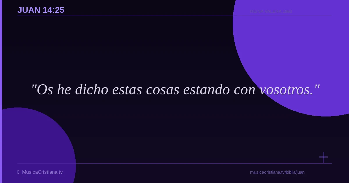 Juan 14:25 — Biblia Reina Valera 1960 — MusicaCristiana.tv