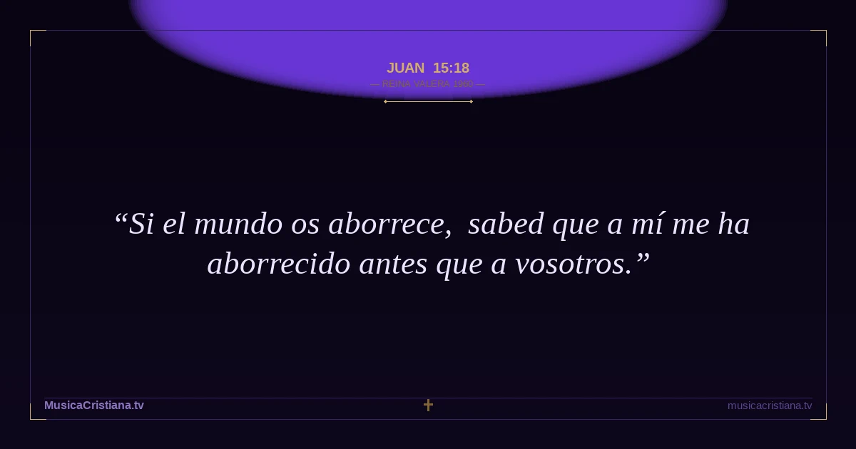 Juan 15:18 — Biblia Reina Valera 1960 — MusicaCristiana.tv