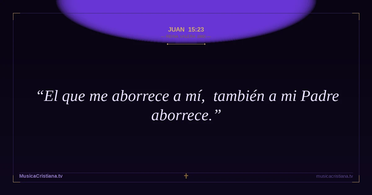 Juan 15:23 — Biblia Reina Valera 1960 — MusicaCristiana.tv