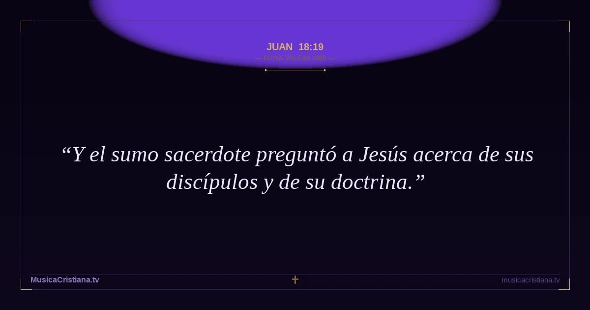 Juan 18:19 — Biblia Reina Valera 1960 — MusicaCristiana.tv