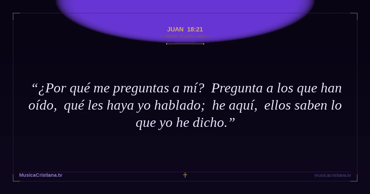 Juan 18:21 — Biblia Reina Valera 1960 — MusicaCristiana.tv