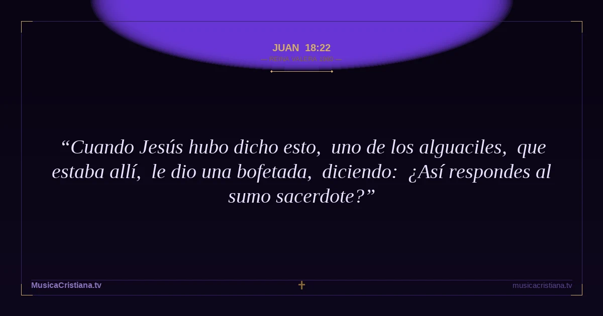 Juan 18:22 — Biblia Reina Valera 1960 — MusicaCristiana.tv