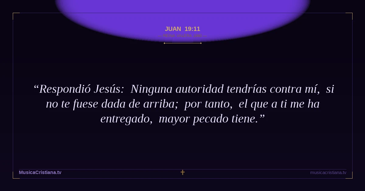 Juan 19:11 — Biblia Reina Valera 1960 — MusicaCristiana.tv