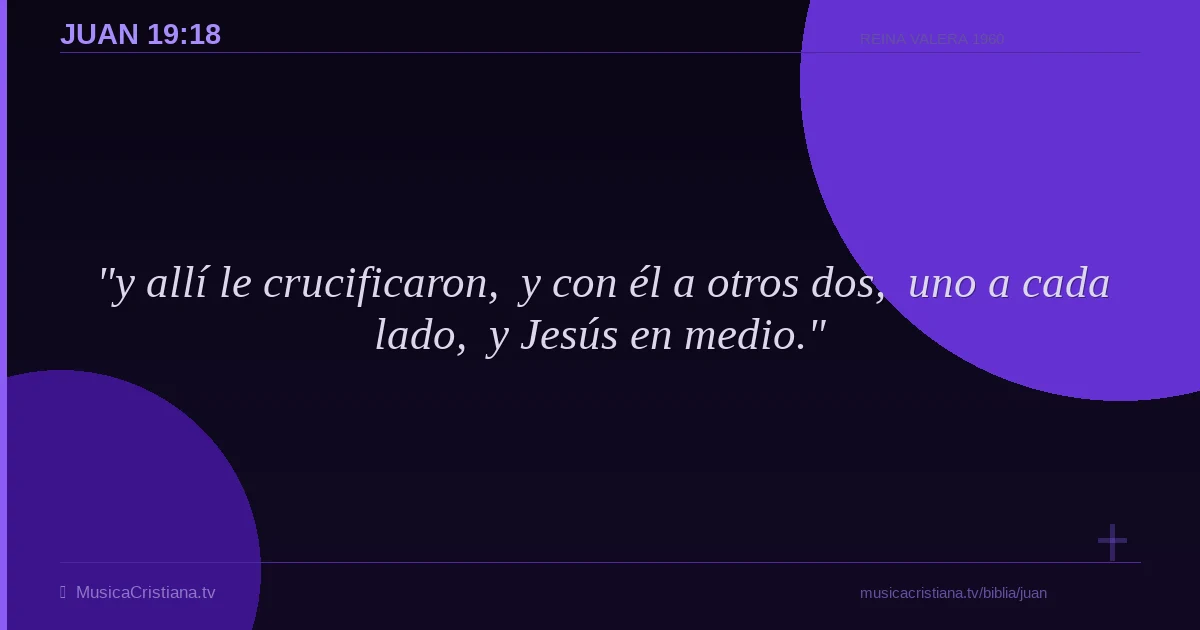 Juan 19:18 — Biblia Reina Valera 1960 — MusicaCristiana.tv