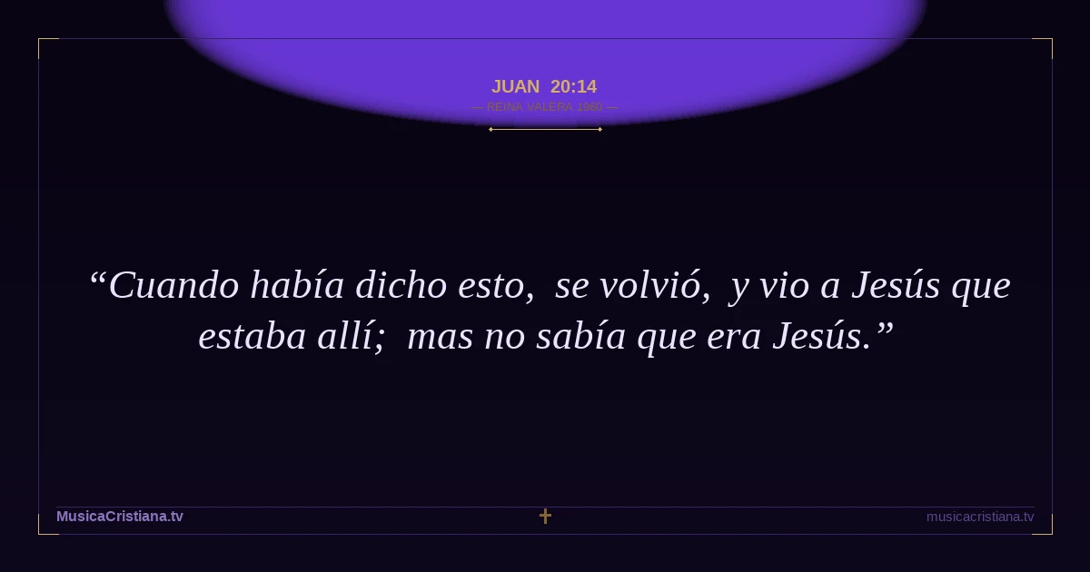 Juan 20:14 — Biblia Reina Valera 1960 — MusicaCristiana.tv
