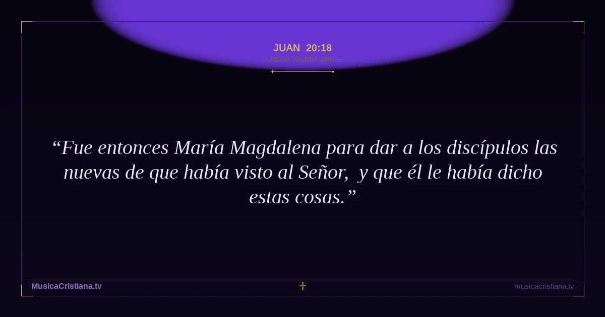 Juan 20:18 — Biblia Reina Valera 1960 — MusicaCristiana.tv