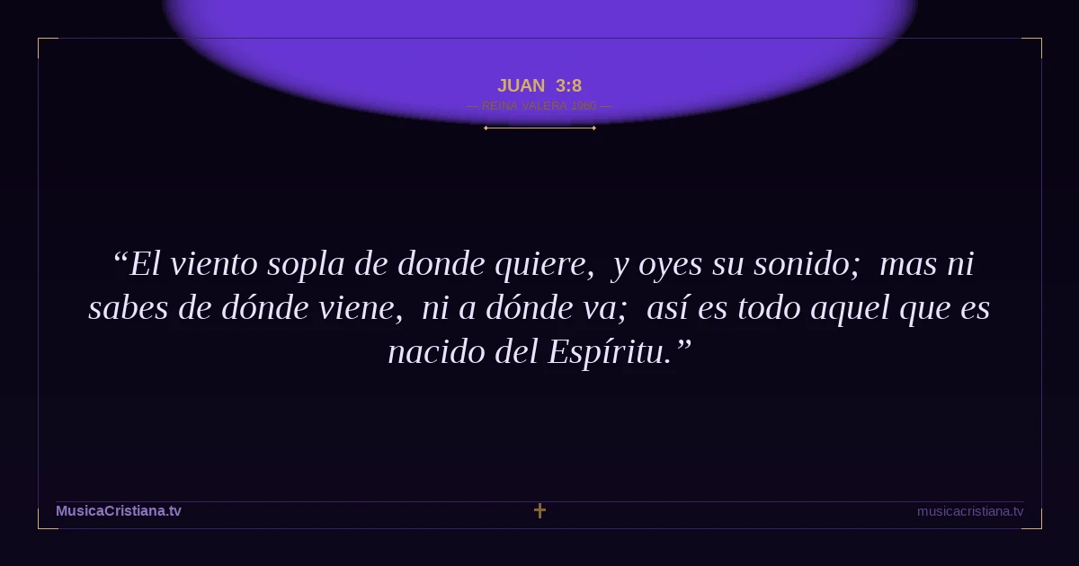Juan 3:8 — Biblia Reina Valera 1960 — MusicaCristiana.tv