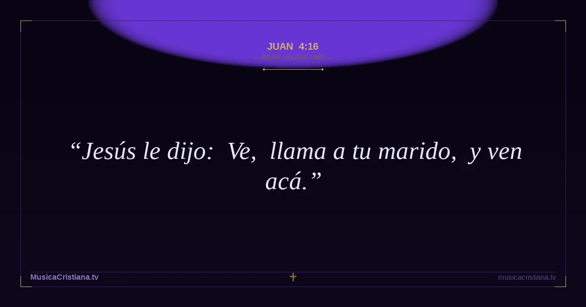 Juan 4:16 — Biblia Reina Valera 1960 — MusicaCristiana.tv