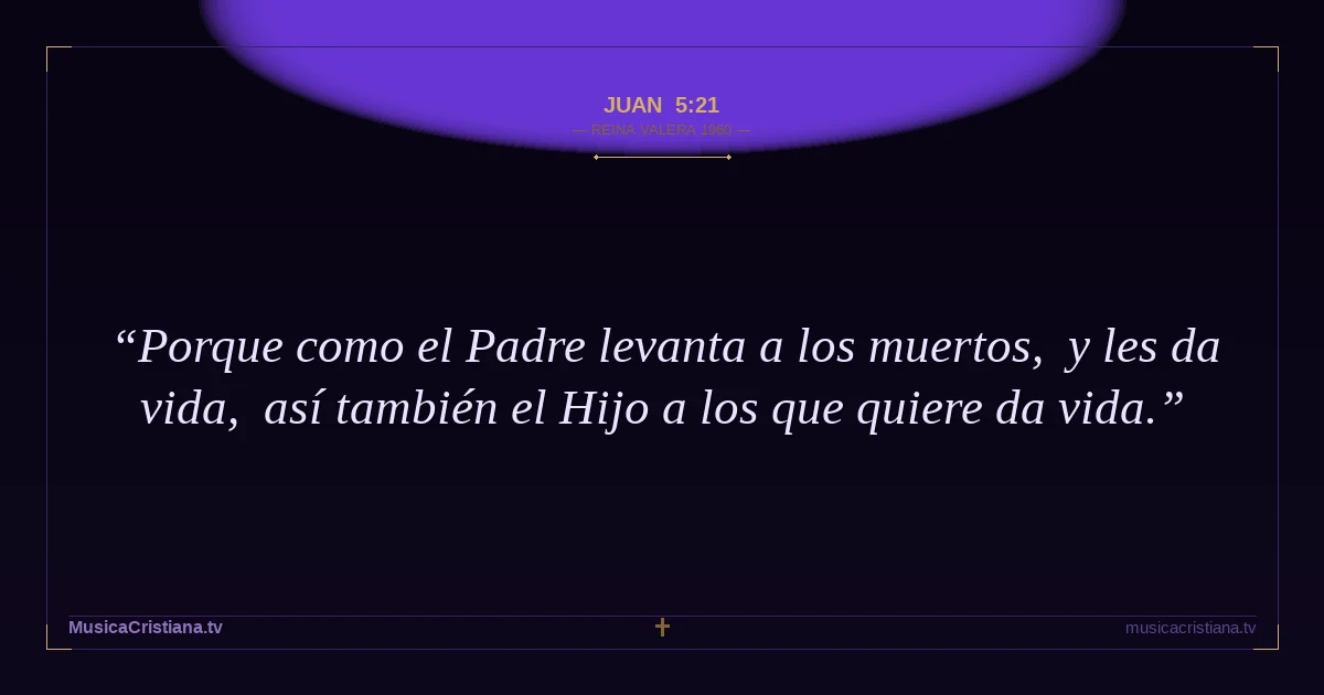 Juan 5:21 — Biblia Reina Valera 1960 — MusicaCristiana.tv