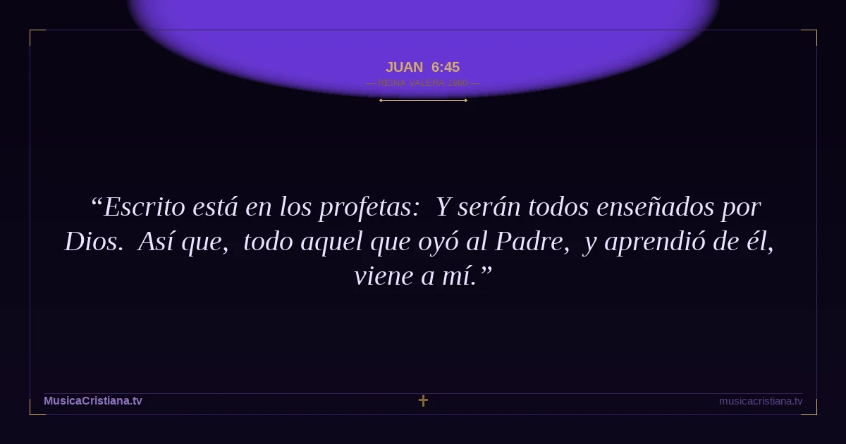 Juan 6:45 — Biblia Reina Valera 1960 — MusicaCristiana.tv
