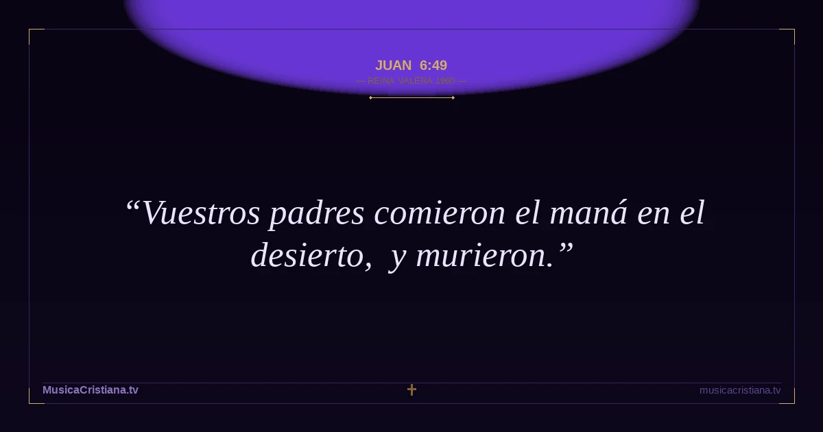 Juan 6:49 — Biblia Reina Valera 1960 — MusicaCristiana.tv