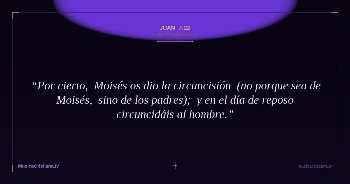 Juan 7:22 — Biblia Reina Valera 1960 — MusicaCristiana.tv