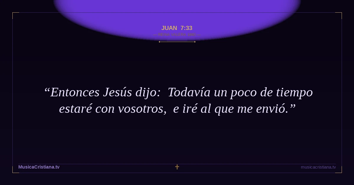 Juan 7:33 — Biblia Reina Valera 1960 — MusicaCristiana.tv