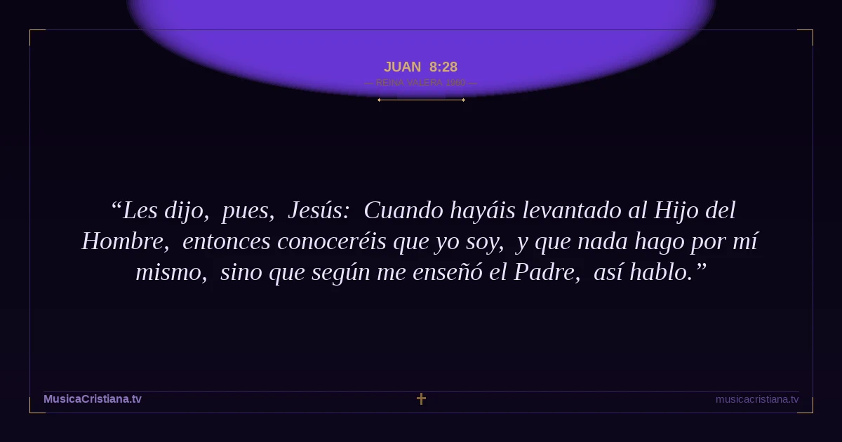 Juan 8:28 — Biblia Reina Valera 1960 — MusicaCristiana.tv