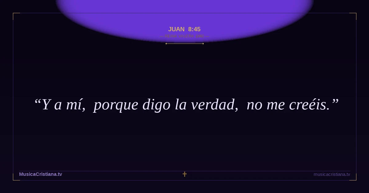 Juan 8:45 — Biblia Reina Valera 1960 — MusicaCristiana.tv