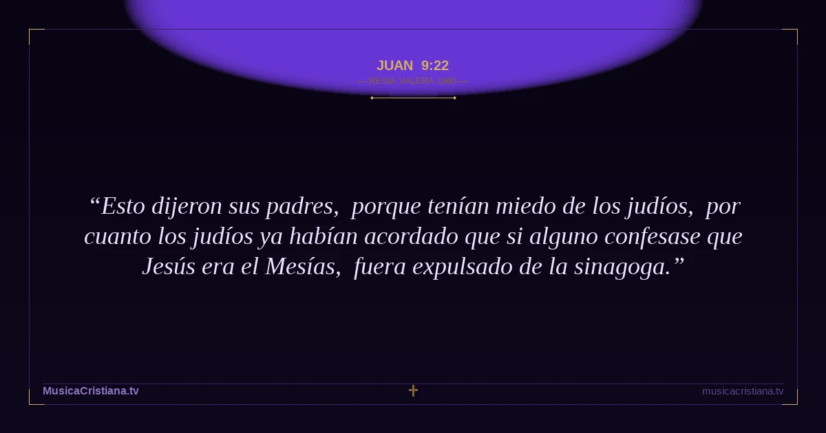 Juan 9:22 — Biblia Reina Valera 1960 — MusicaCristiana.tv