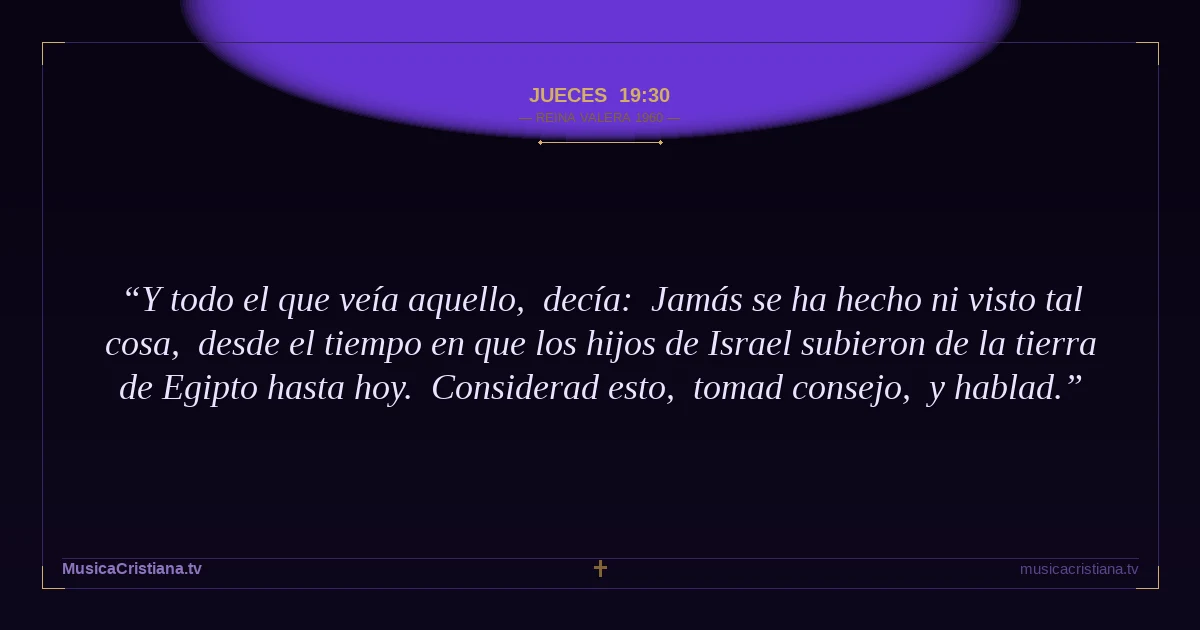 Jueces 19:30 — Biblia Reina Valera 1960 — MusicaCristiana.tv