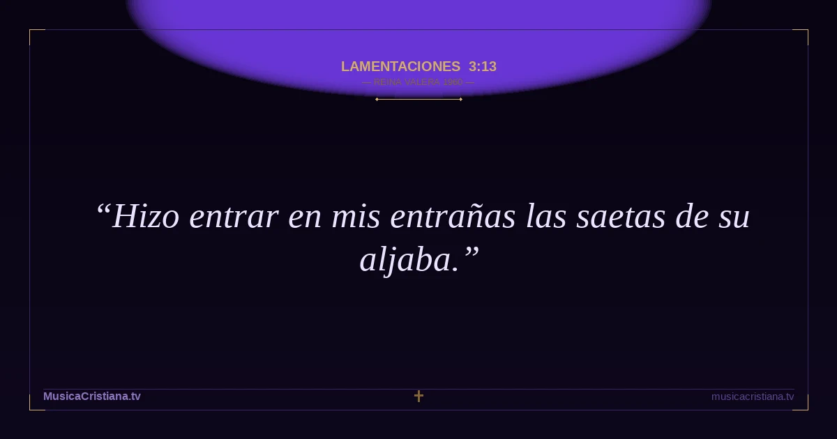 Lamentaciones 3:13 — Biblia Reina Valera 1960 — MusicaCristiana.tv