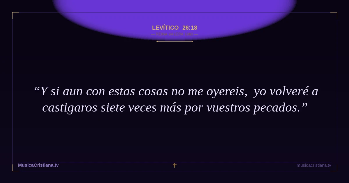 Levítico 26:18 — Biblia Reina Valera 1960 — MusicaCristiana.tv