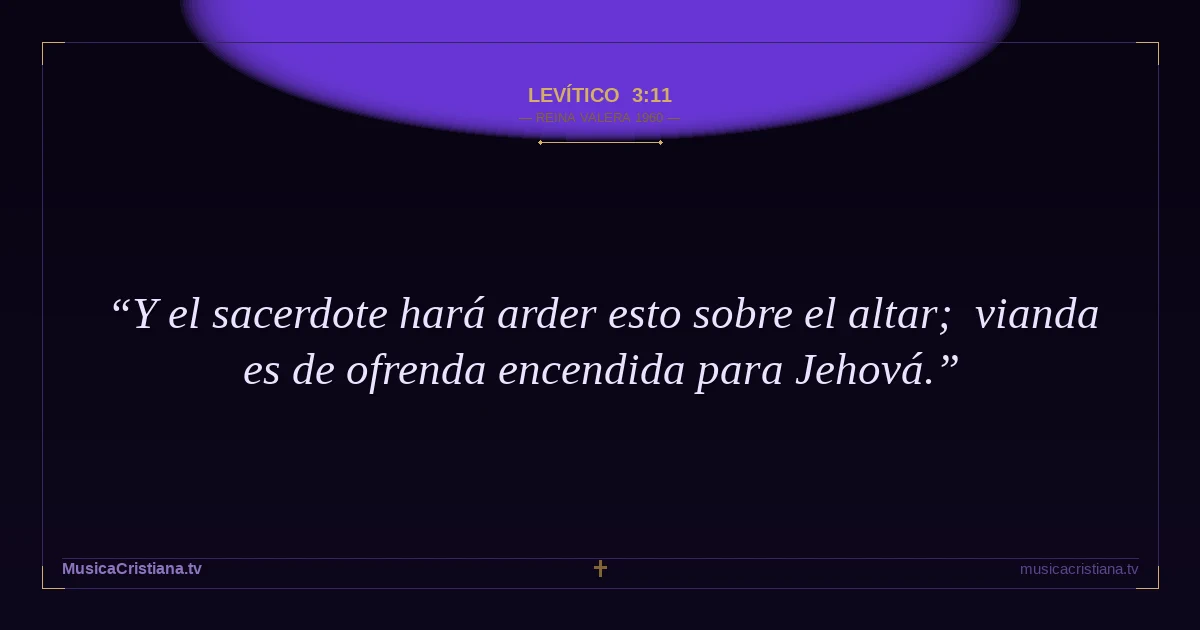 Levítico 3:11 — Biblia Reina Valera 1960 — MusicaCristiana.tv