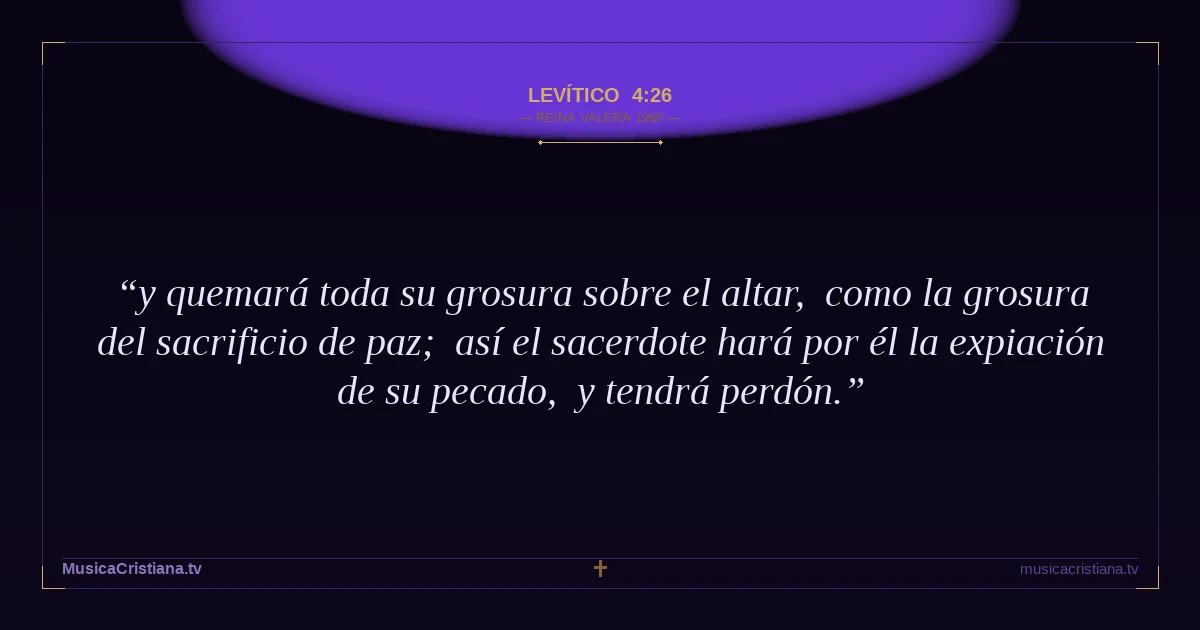 Levítico 4:26 — Biblia Reina Valera 1960 — MusicaCristiana.tv