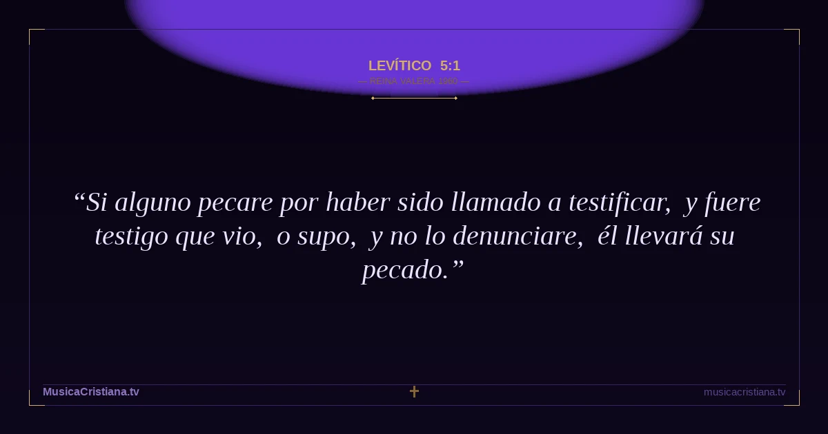Levítico 5:1 — Biblia Reina Valera 1960 — MusicaCristiana.tv