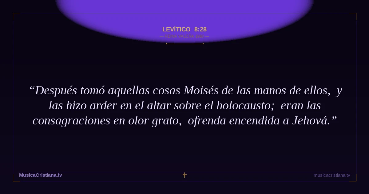 Levítico 8:28 — Biblia Reina Valera 1960 — MusicaCristiana.tv