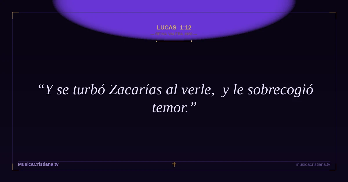 Lucas 1:12 — Biblia Reina Valera 1960 — MusicaCristiana.tv