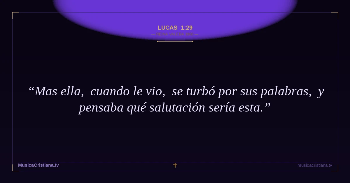 Lucas 1:29 — Biblia Reina Valera 1960 — MusicaCristiana.tv
