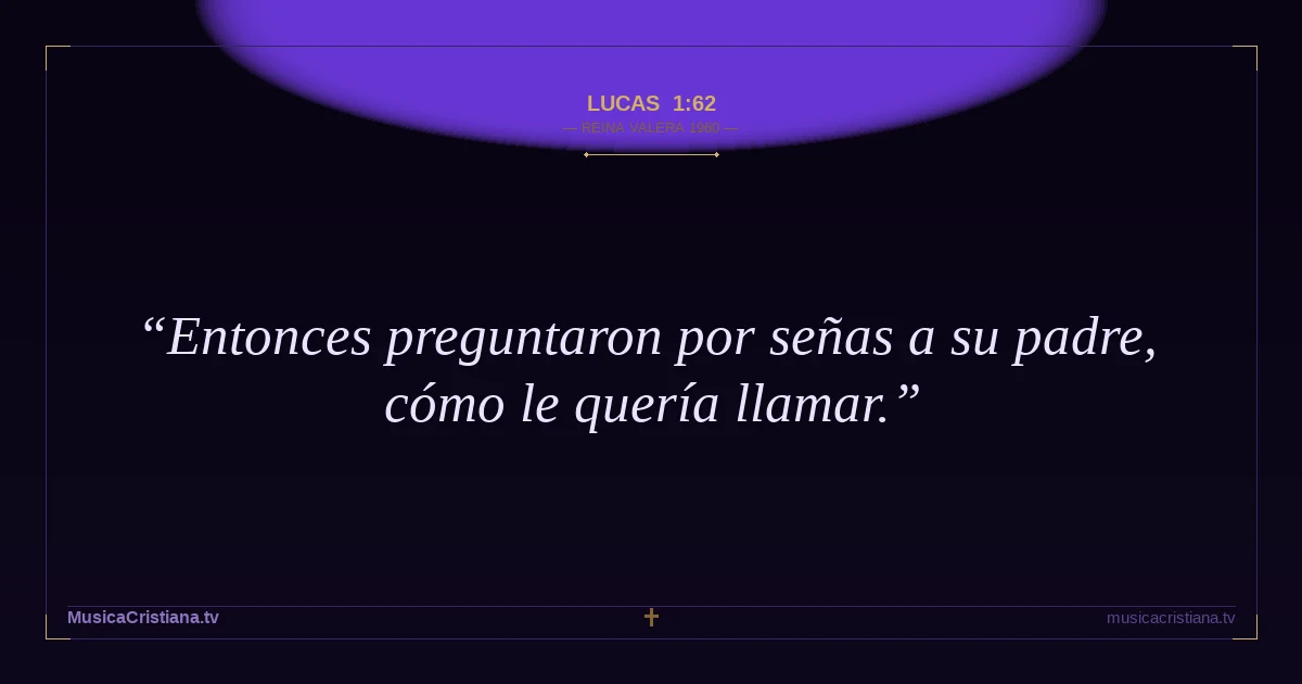 Lucas 1:62 — Biblia Reina Valera 1960 — MusicaCristiana.tv