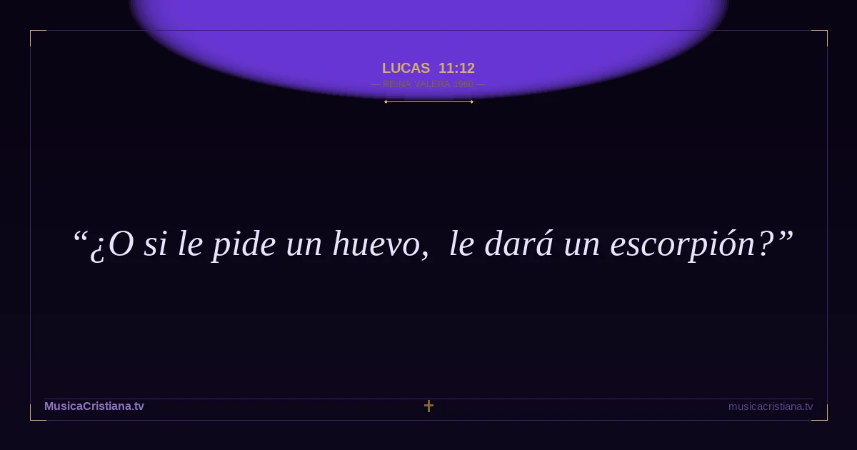 Lucas 11:12 — Biblia Reina Valera 1960 — MusicaCristiana.tv