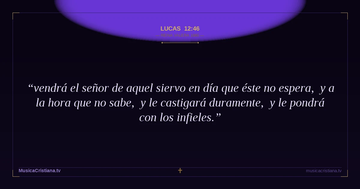 Lucas 12:46 — Biblia Reina Valera 1960 — MusicaCristiana.tv