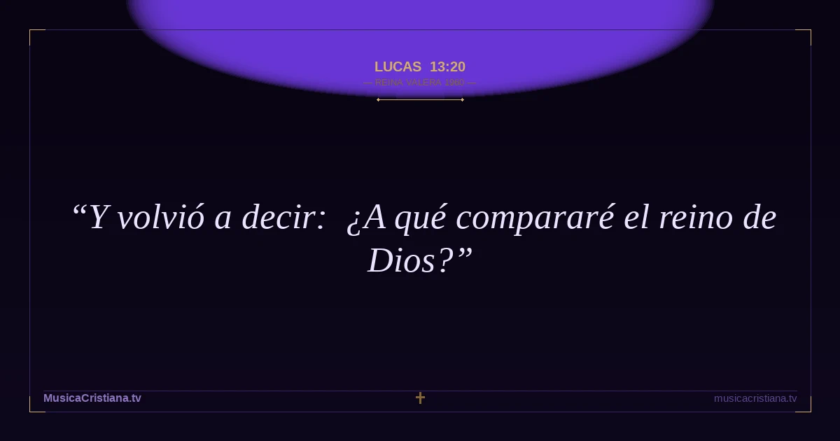 Lucas 13:20 — Biblia Reina Valera 1960 — MusicaCristiana.tv