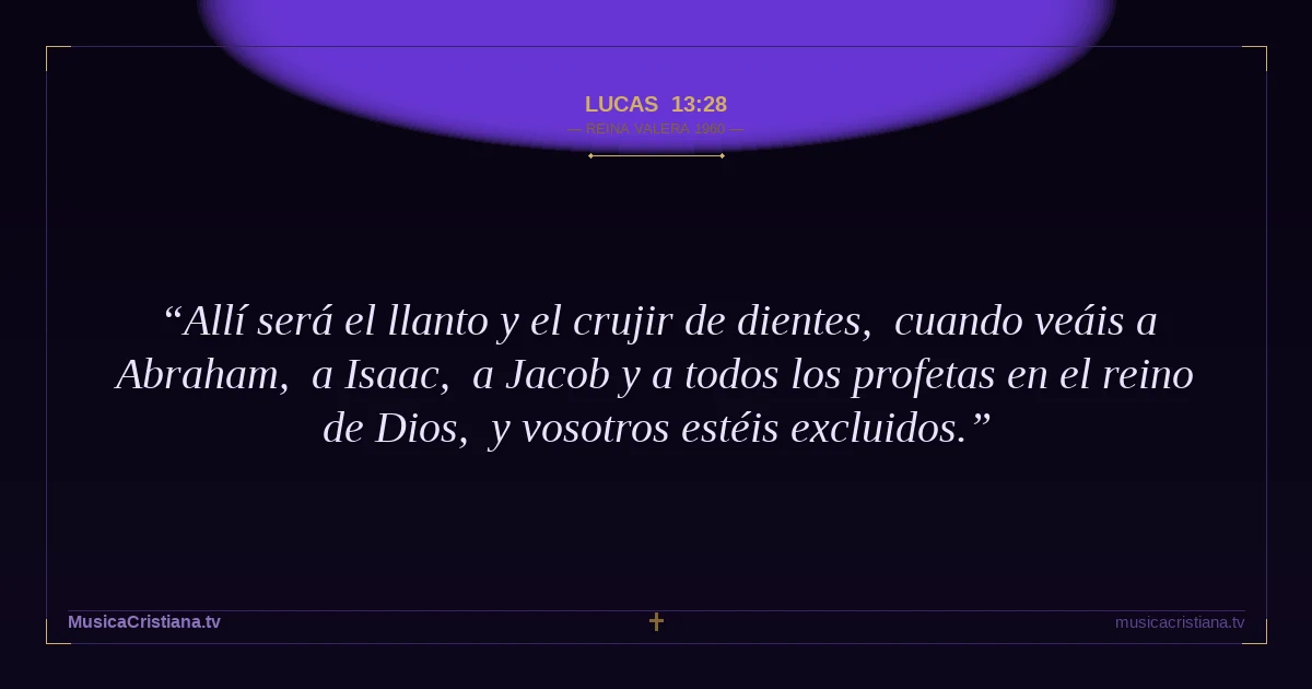 Lucas 13:28 — Biblia Reina Valera 1960 — MusicaCristiana.tv