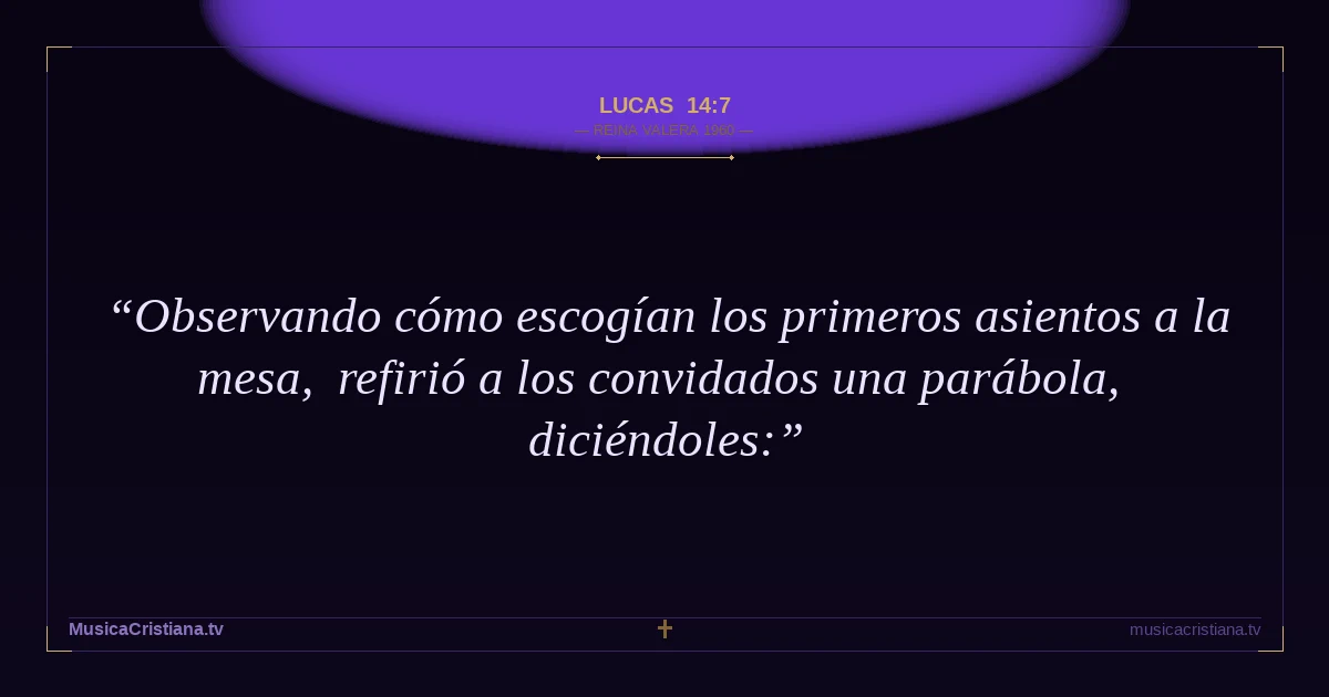 Lucas 14:7 — Biblia Reina Valera 1960 — MusicaCristiana.tv