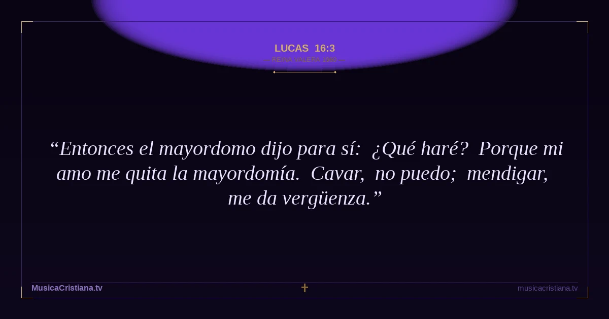 Lucas 16:3 — Biblia Reina Valera 1960 — MusicaCristiana.tv