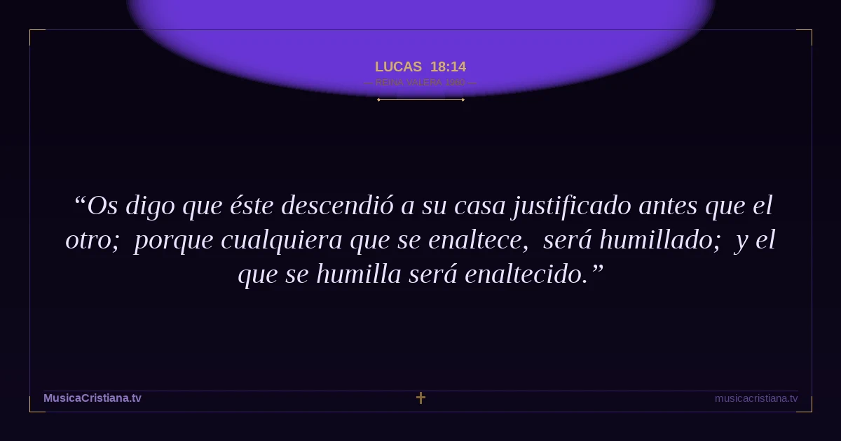 Lucas 18:14 — Biblia Reina Valera 1960 — MusicaCristiana.tv