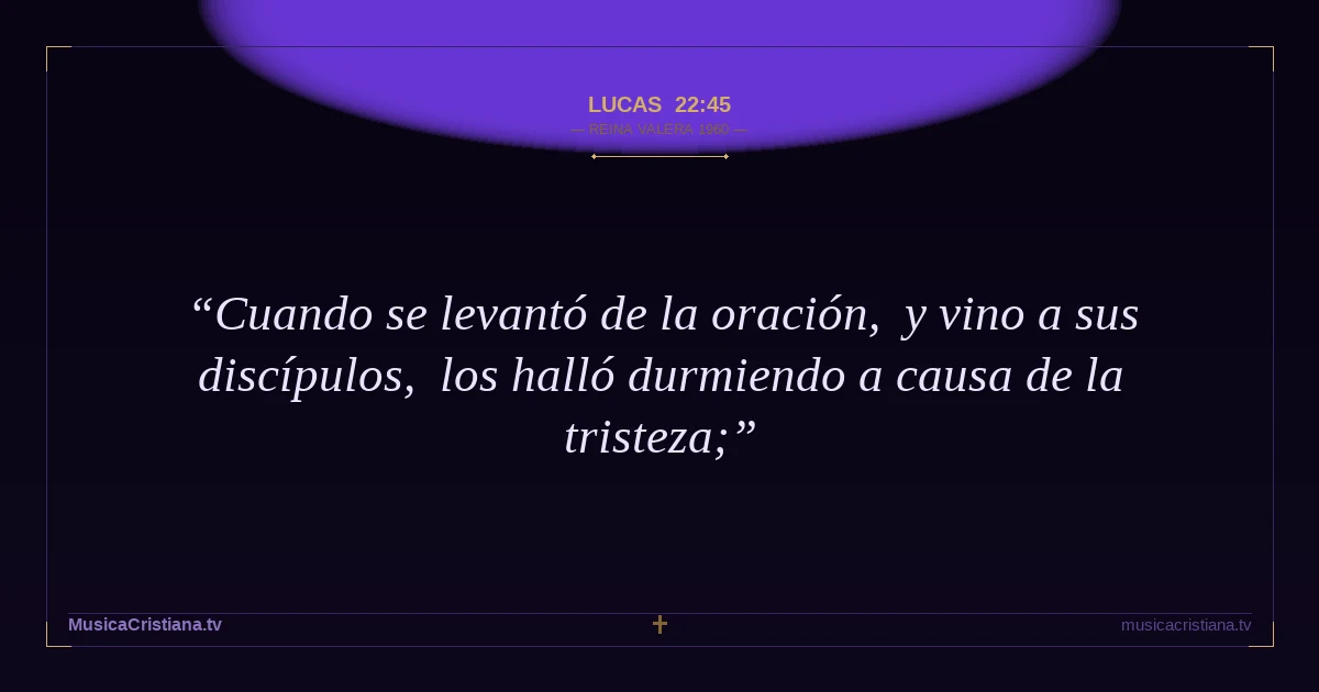 Lucas 22:45 — Biblia Reina Valera 1960 — MusicaCristiana.tv