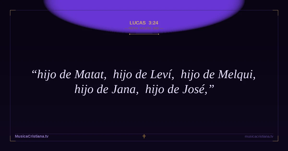 Lucas 3:24 — Biblia Reina Valera 1960 — MusicaCristiana.tv