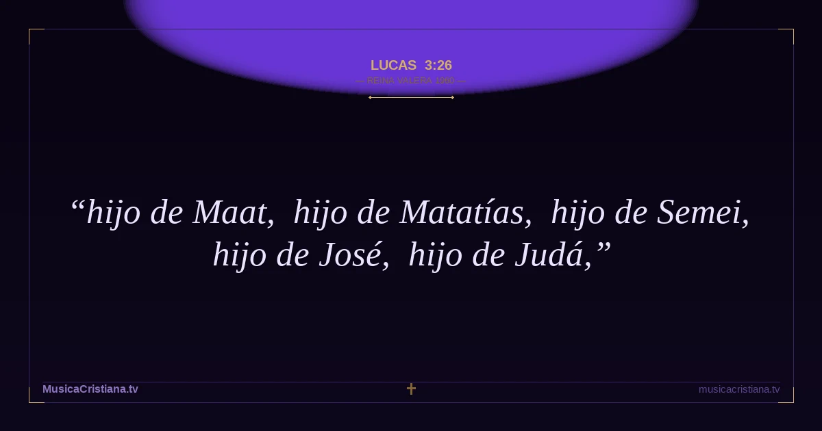 Lucas 3:26 — Biblia Reina Valera 1960 — MusicaCristiana.tv