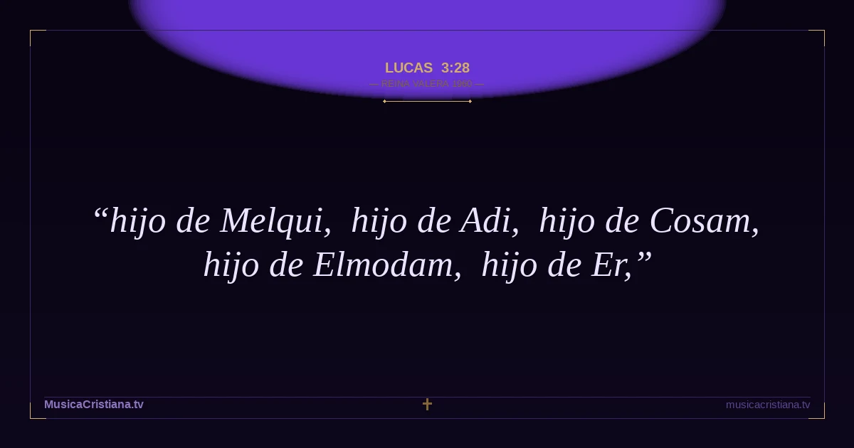 Lucas 3:28 — Biblia Reina Valera 1960 — MusicaCristiana.tv