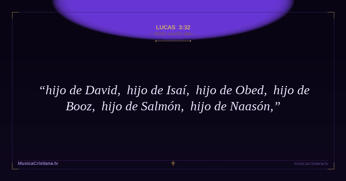 Lucas 3:32 — Biblia Reina Valera 1960 — MusicaCristiana.tv